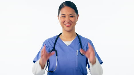 Face,-woman-or-nurse-with-hands-in-heart