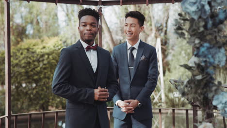 Groom,-waiting-and-black-man-at-wedding-for-love
