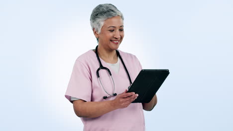 Médico,-Mujer-Y-Tableta-Para-Planificación-Médica