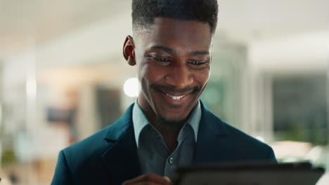 Business,-smile-and-black-man-with-a-tablet