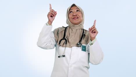 Doctor,-woman-and-face-with-choice-for-hospital