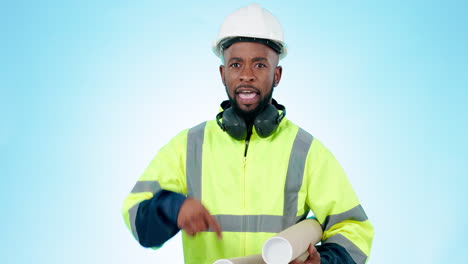 Construction-worker,-face-and-man-with-stop-hand