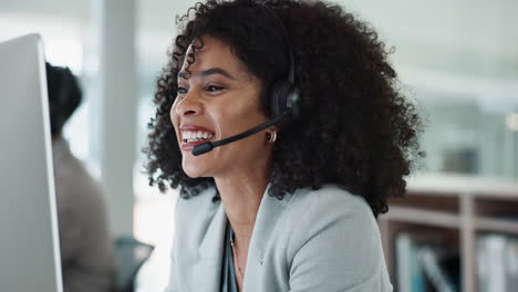 Happy-woman,-call-center-and-customer-service