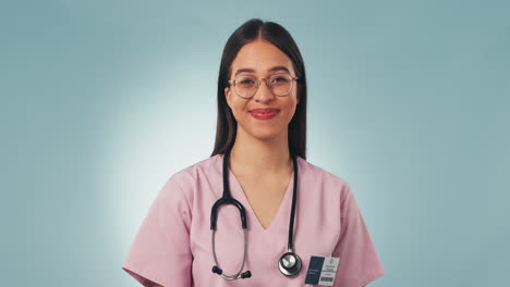 Woman,-nurse-and-heart-emoji-for-healthcare