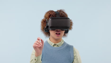 VR-glasses,-woman-and-hands-with-cyber-metaverse