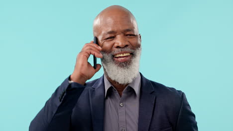 Senior,-black-man-in-business-with-smartphone