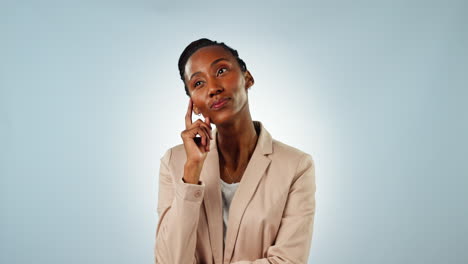 Business,-thinking-and-black-woman-with-ideas