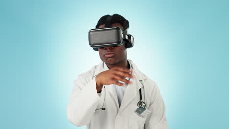 Black-man,-doctor-and-virtual-reality-for-digital