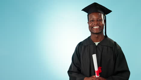 University,-graduate-and-hand-pointing-by-man