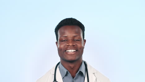 Gesicht,-Arzt-Und-Schwarzer-Mann-Mit-Gesundheitsversorgung
