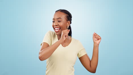 Dance,-woman-or-excited-for-success-in-studio-to