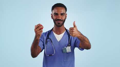 Face,-man-and-doctor-with-thumbs-up