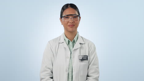 Happy-asian-woman,-scientist