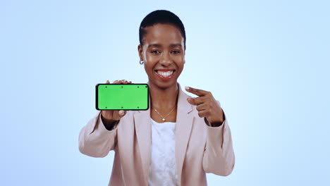 Face,-business-and-black-woman-with-smartphone