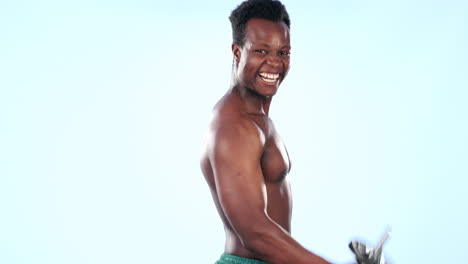 Fitness,-dumbbell-and-black-man-training