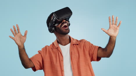 Mann,-Virtuelle-Realität-Und-Brille-Im-Studio