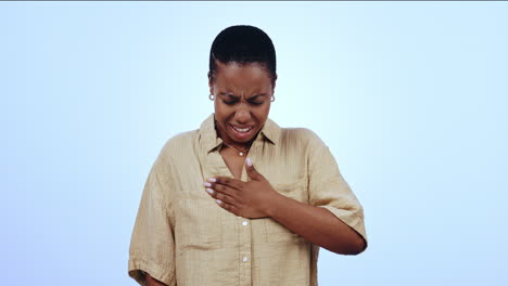Black-woman,-chest-pain-and-heart-health