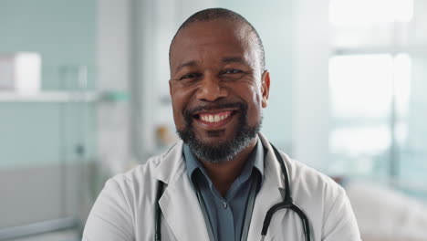 Gesundheitswesen,-Arzt-Und-Gesicht-Des-Schwarzen-Mannes