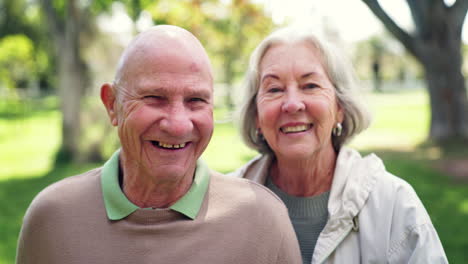 Face,-smile-and-senior-couple-in-park-outdoor