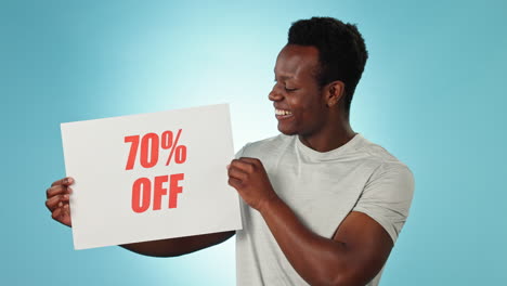 Happy-black-man,-billboard-and-advertising-sale