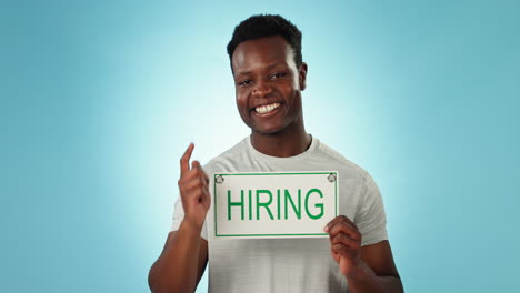 Happy-black-man,-hiring-and-sign-for-opportunity