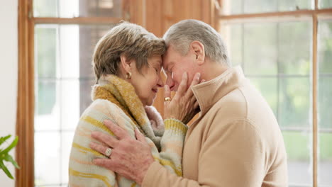 Stirn,-Umarmung-Und-älteres-Paar-Mit-Liebe