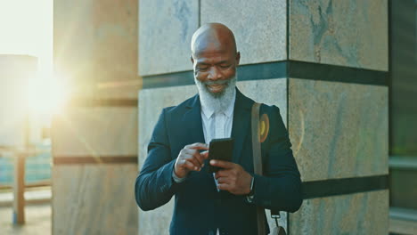Phone,-black-man-and-ceo-walking-in-city