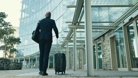 Suitcase,-travel-and-businessman-walking