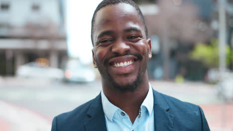 Smile,-business-and-portrait-of-black-man-in-city