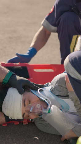 First-aid,-stretcher-and-hands-of-paramedics