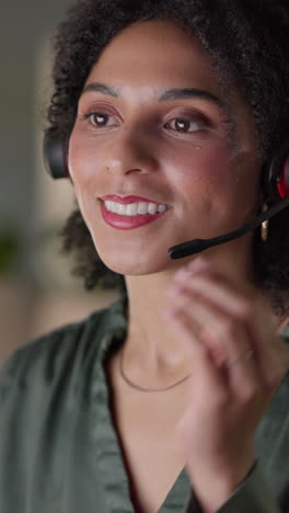 Call-center,-communication-and-business-woman