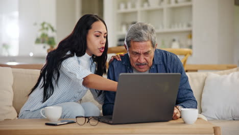 Family,-senior-man-and-frustrated-with-laptop