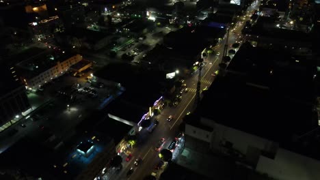 Hollywood-Kalifornien-Bei-Nacht-Luftaufnahme