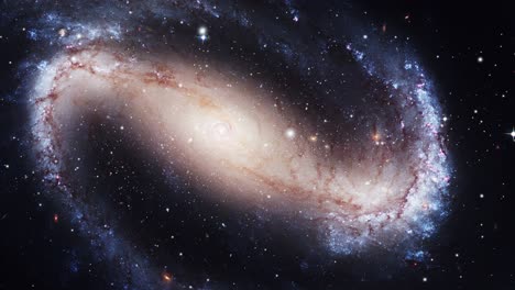 Una-Galaxia-Espiral-Moviéndose-En-El-Universo