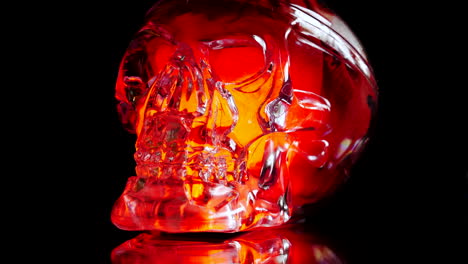 Red-skull-face,-migraine-anger-or-cognitive-disorder-concept