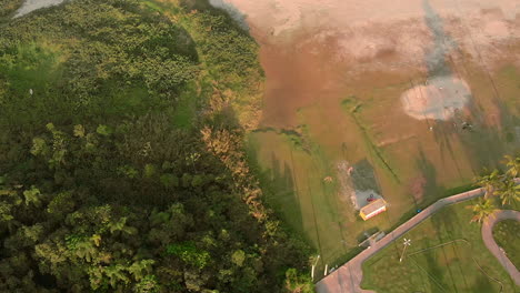 Aerial-top-view-of-tropical-Brazilian-beach