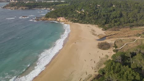 aerial-images-with-drone-of-the-castell-beach-in-palafrugell-girona-european-tourism