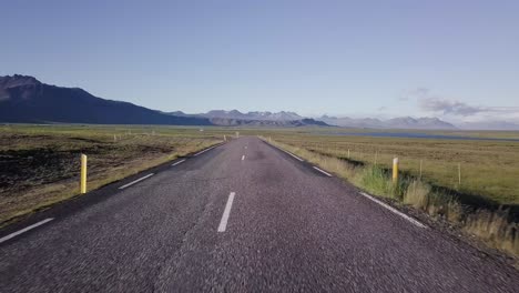 Aerial-Footage-of-a-Road-During-Sunny-Summer-In-Snaefellsness-Peninsula,-Iceland