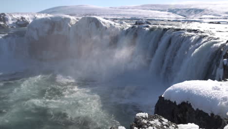 Islandia-Vista-De-La-Hermosa-Cascada-De-Godafoss-En-Invierno