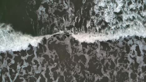 Aerial-top-shot-of-waves-on-Baltic-Sea-in-slow-motion