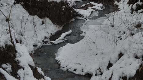 Mountain-stream-in-the-winter-forest