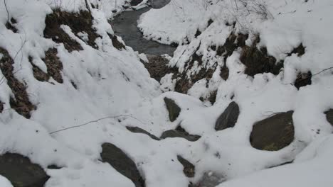 A-winter-mountain-stream-flowing-slowly