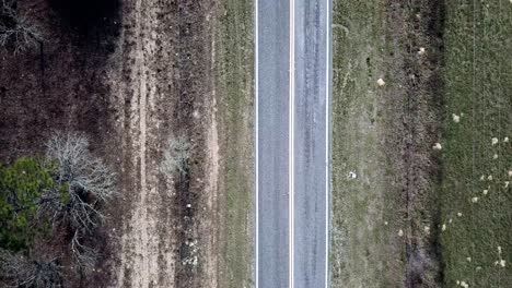 Birds-eye-view-of-a-road-in-the-countryside