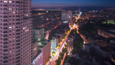 Timelapse-of-Madrid-at-night-from-the-top-of-Hotel-RIU-Plaza-España