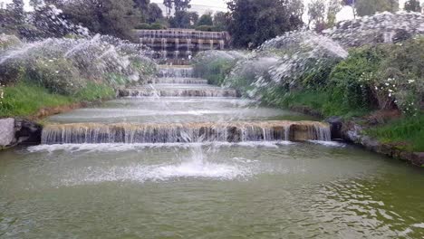 Monumental-waterfall-part-of-an-artificial-lake-in-a-district-of-Rome-called-EUR