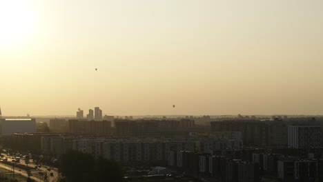 Hot-air-balloons-over-Vilnius-skyline