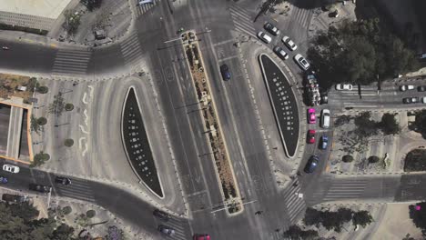 Kreisverkehr-In-Mexiko-Cdmx-Verkehr.-Drohnenschuss