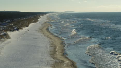 Drone-aerial-view-of-Baltic-Sea-coast