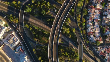 Aerial-view-of-a-highway-with-traffic,-hyper-lapse-with-drone,-4k
