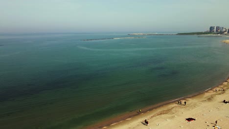 Drone-shot-with-beach-view-over-the-Romanian-shore